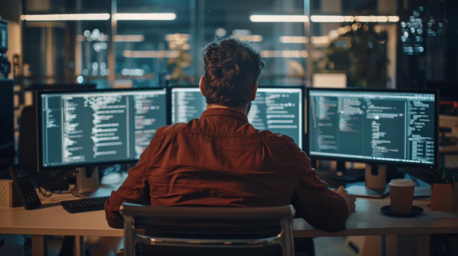 Profissional de tecnologia em ambiente de desenvolvimento